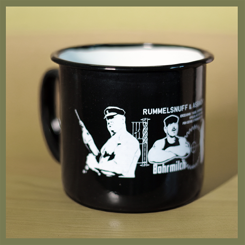 Rummelsnuff Asbach Tasse Emaille Bohrmilch