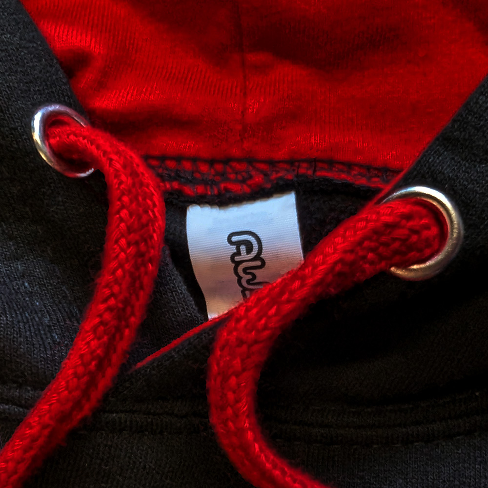 Rummelsnuff Hoodie schwarz rot detail