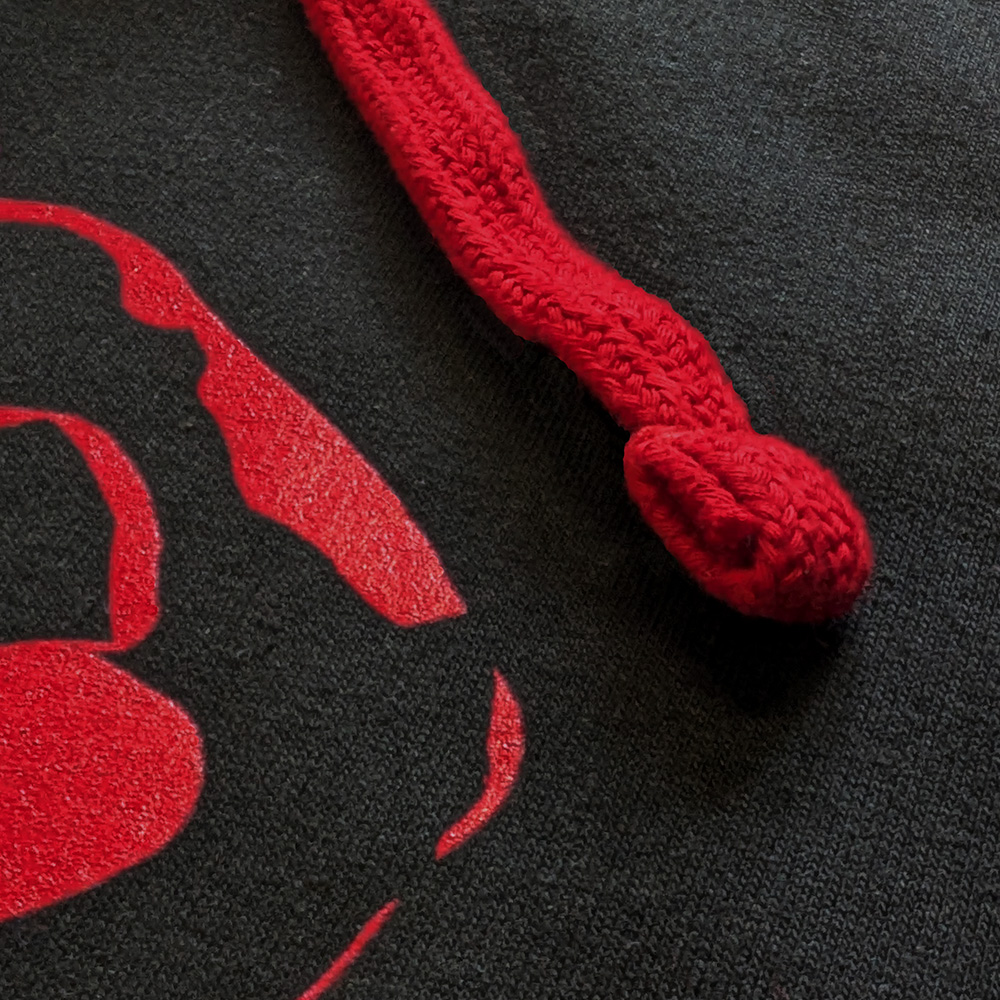 Rummelsnuff Hoodie schwarz rot detail
